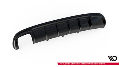 Heckansatz Diffusor passend für Audi A4 S-Line Limousine / Avant B8 (Doppelauspuff li.) schwarz Hochglanz