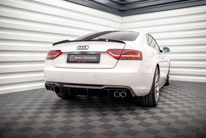 Heckansatz Diffusor passend für Audi A5 Coupe 8T FL (Doppelauspuff li. re.) schwarz Hochglanz