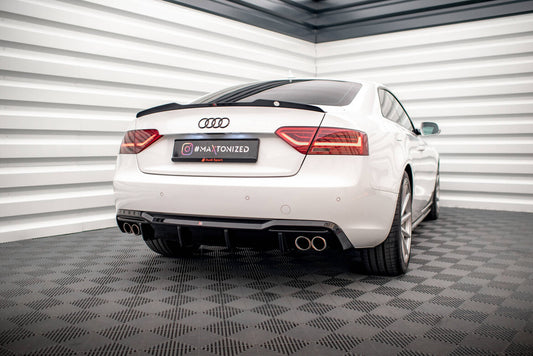 Heckansatz Diffusor passend für Audi A5 Coupe 8T FL (Doppelauspuff li. re.) schwarz Hochglanz