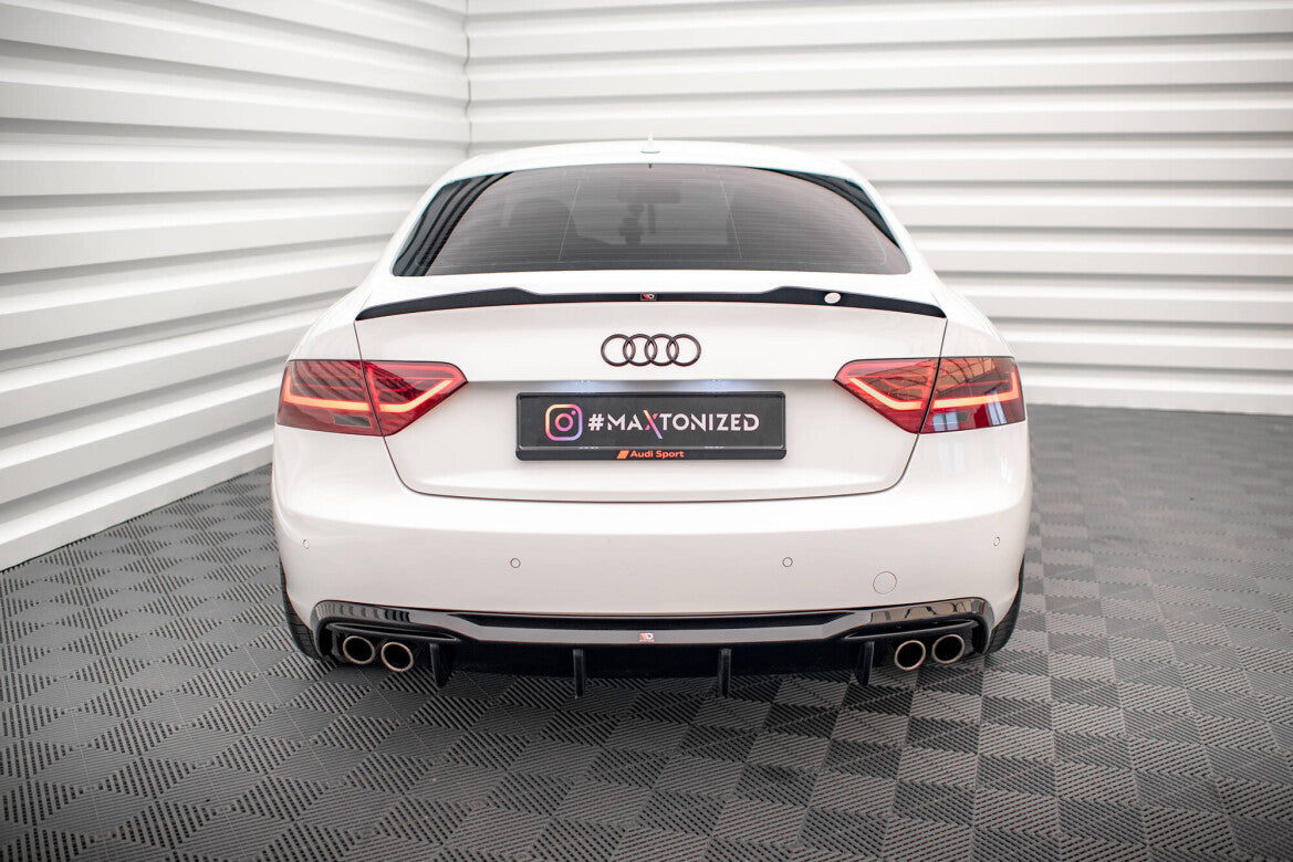 Heckansatz Diffusor passend für Audi A5 Coupe 8T FL (Doppelauspuff li. re.) schwarz Hochglanz