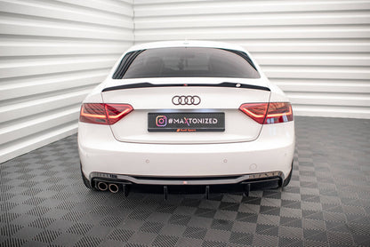 Heckansatz Diffusor passend für Audi A5 Coupe 8T FL (Doppelauspuff li.) schwarz Hochglanz