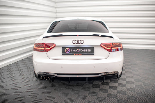 Heckansatz Diffusor passend für Audi A5 Coupe 8T FL (Doppelauspuff li.) schwarz Hochglanz