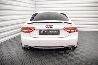 Heckansatz Diffusor passend für Audi A5 Coupe 8T FL (Einzelauspuff li. re.) schwarz Hochglanz