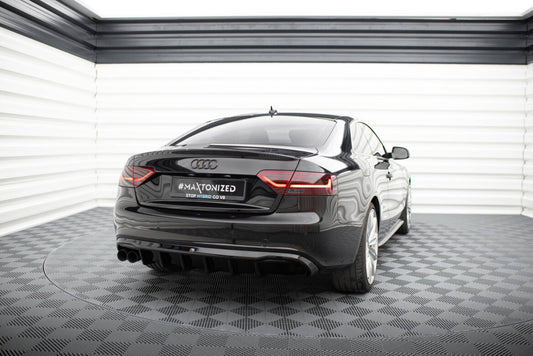 Heckansatz Diffusor passend für Audi A5 Coupe / Cabrio S-Line 8T (Doppelauspuff li.) schwarz Hochglanz