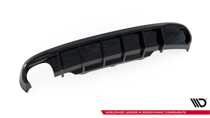 Heckansatz Diffusor passend für Audi A5 Coupe / Cabrio S-Line 8T (Doppelauspuff li.) schwarz Hochglanz