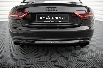 Heckansatz Diffusor passend für Audi A5 Coupe / Cabrio S-Line 8T (Einzelauspuff li. re.) schwarz Hochglanz