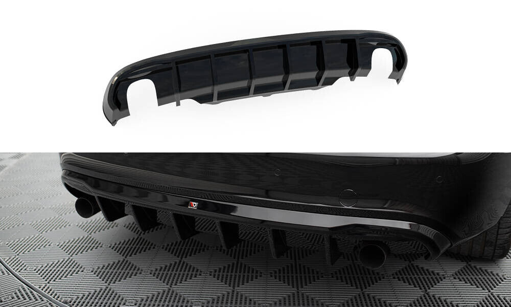 Heckansatz Diffusor passend für Audi A5 Coupe / Cabrio S-Line 8T (Einzelauspuff li. re.) schwarz Hochglanz