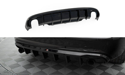 Heckansatz Diffusor passend für Audi A5 Coupe / Cabrio S-Line 8T (Einzelauspuff li. re.) schwarz Hochglanz