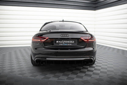 Heckansatz Diffusor passend für Audi A5 Coupe / Cabrio S-Line 8T (Einzelauspuff li. re.) schwarz Hochglanz