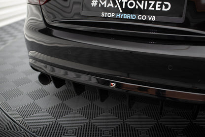 Heckansatz Diffusor passend für Audi A5 Coupe / Cabrio S-Line 8T (Einzelauspuff li. re.) schwarz Hochglanz
