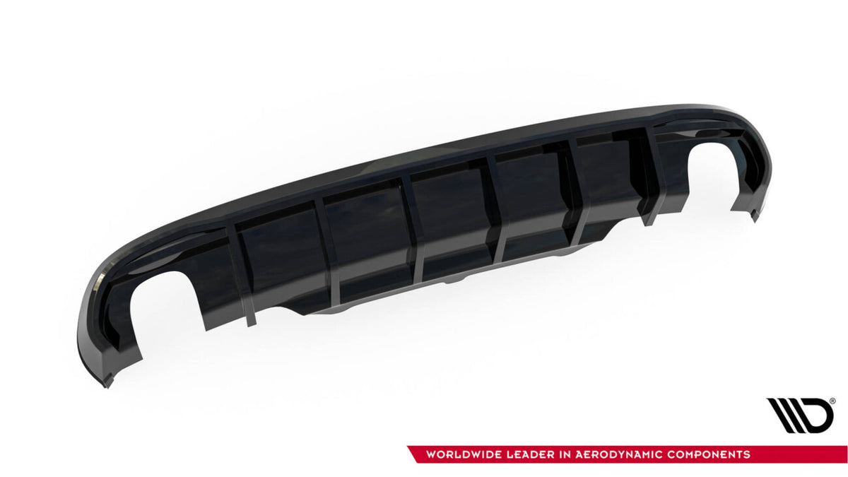 Heckansatz Diffusor passend für Audi A5 Coupe / Cabrio S-Line 8T (Einzelauspuff li. re.) schwarz Hochglanz