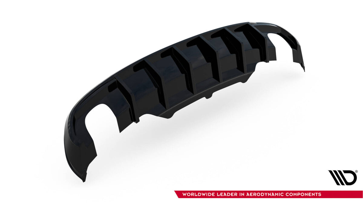 Heckansatz Diffusor passend für Audi A5 Coupe / Cabrio S-Line 8T (Einzelauspuff li. re.) schwarz Hochglanz