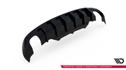 Heckansatz Diffusor passend für Audi A5 Coupe / Cabrio S-Line 8T (Einzelauspuff li. re.) schwarz Hochglanz