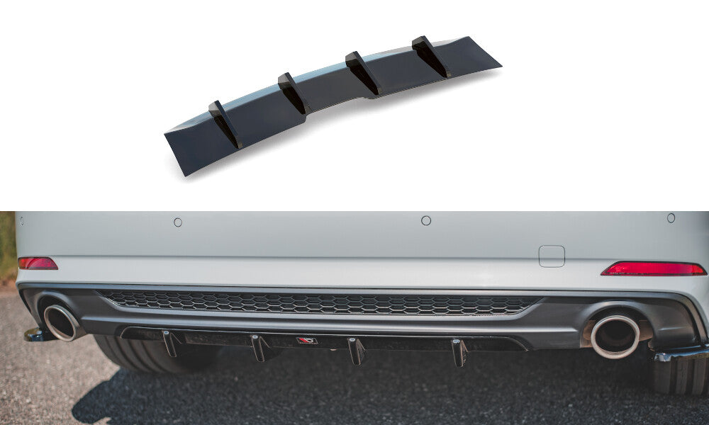 Heckansatz Diffusor passend für Audi A5 S-Line F5 Coupe / Sportback schwarz Hochglanz