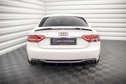 Heckansatz Diffusor passend für Audi A5 Sportback 8T FL (Doppelauspuff li. re.) schwarz Hochglanz