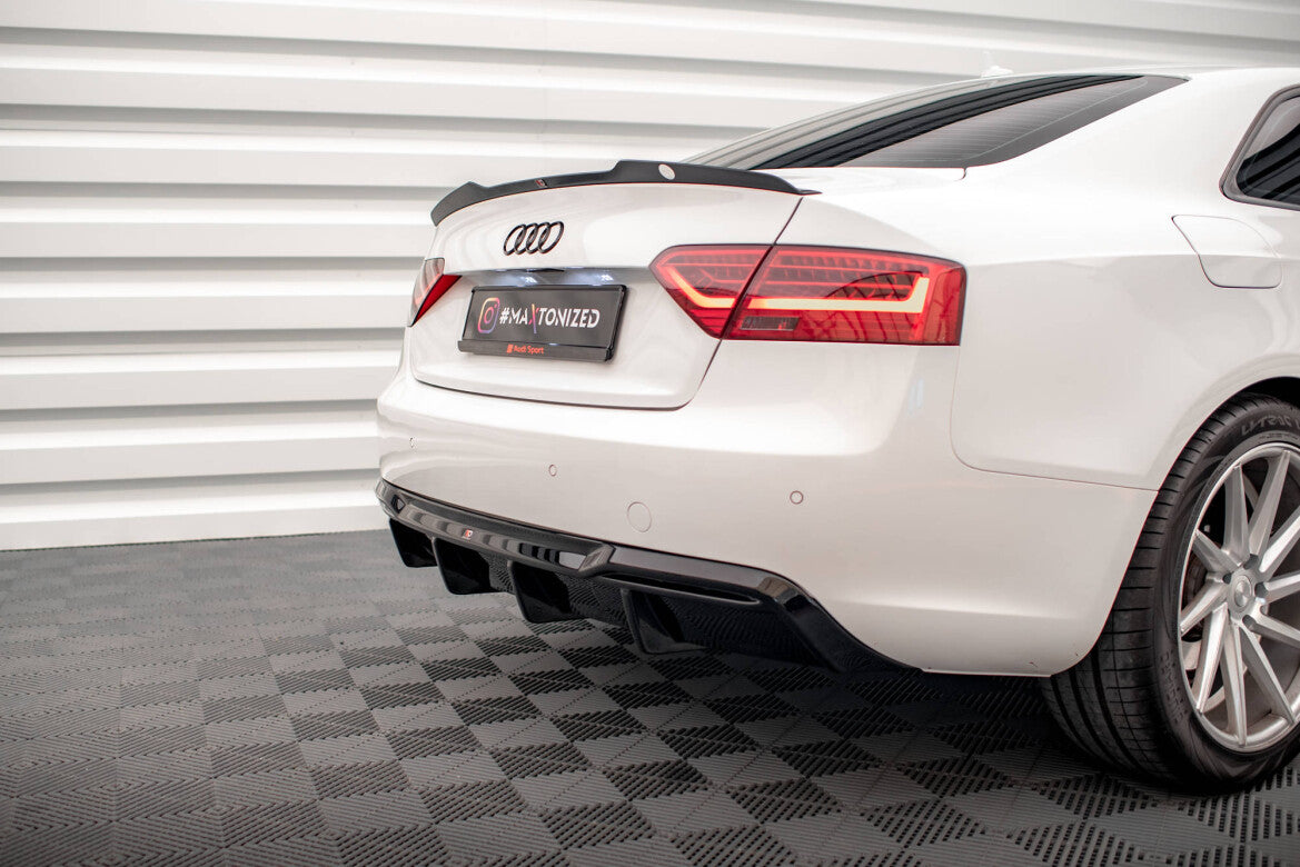 Heckansatz Diffusor passend für Audi A5 Sportback 8T FL (Doppelauspuff li.) schwarz Hochglanz