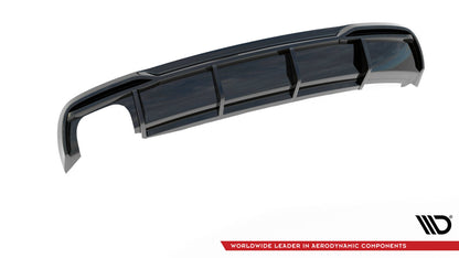 Heckansatz Diffusor passend für Audi A5 Sportback 8T FL (Doppelauspuff li.) schwarz Hochglanz