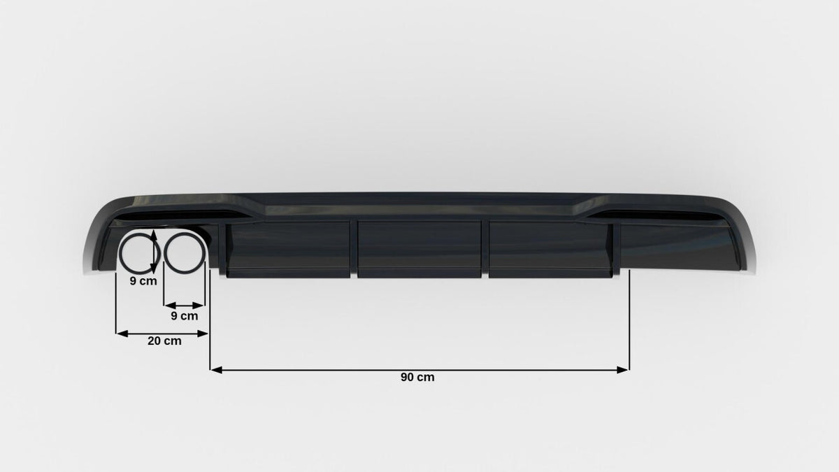 Heckansatz Diffusor passend für Audi A5 Sportback 8T FL (Doppelauspuff li.) schwarz Hochglanz