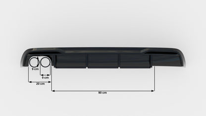 Heckansatz Diffusor passend für Audi A5 Sportback 8T FL (Doppelauspuff li.) schwarz Hochglanz