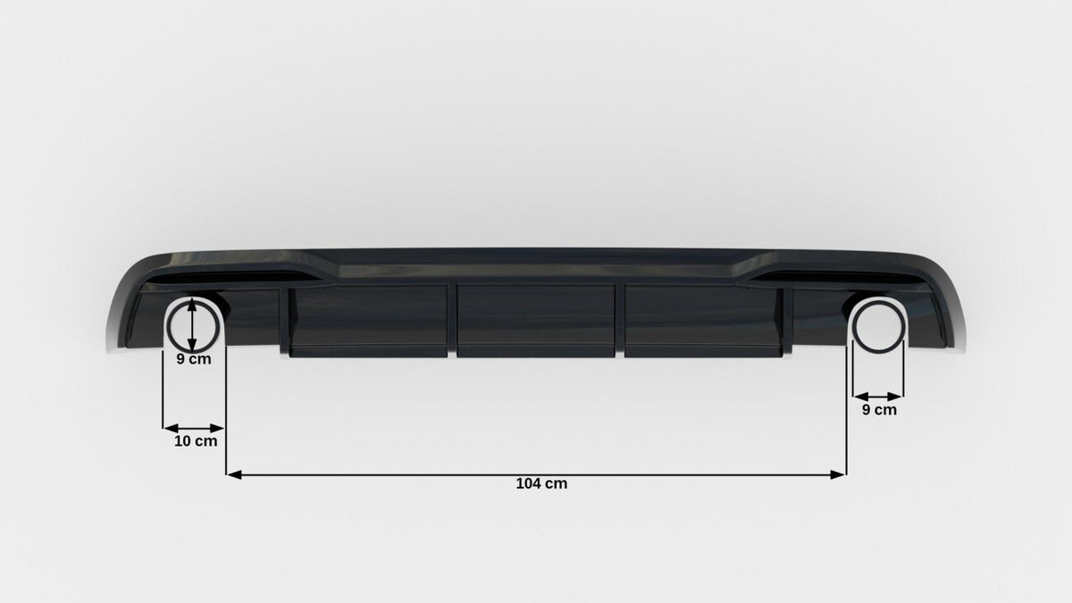 Heckansatz Diffusor passend für Audi A5 Sportback 8T FL (Einzelauspuff li. re.) schwarz Hochglanz