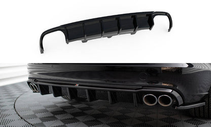 Heckansatz Diffusor passend für Audi A6 Limousine / Avant C7 (Doppelauspuff li. re.) schwarz Hochglanz