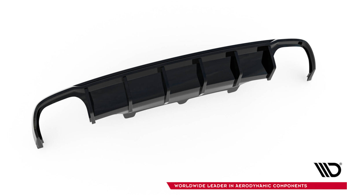 Heckansatz Diffusor passend für Audi A6 Limousine / Avant C7 (Doppelauspuff li. re.) schwarz Hochglanz