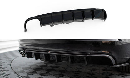Heckansatz Diffusor passend für Audi A6 Limousine / Avant C7 (Doppelauspuff li.) schwarz Hochglanz