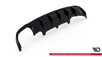 Heckansatz Diffusor passend für Audi A6 Limousine / Avant C7 (Doppelauspuff li.) schwarz Hochglanz