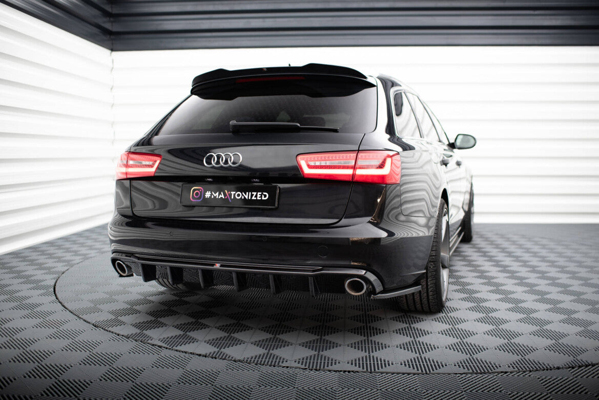 Heckansatz Diffusor passend für Audi A6 Limousine / Avant C7 schwarz Hochglanz
