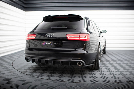 Heckansatz Diffusor passend für Audi A6 Limousine / Avant C7 schwarz Hochglanz