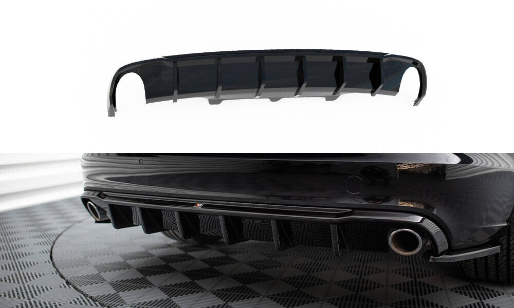 Heckansatz Diffusor passend für Audi A6 Limousine / Avant C7 schwarz Hochglanz