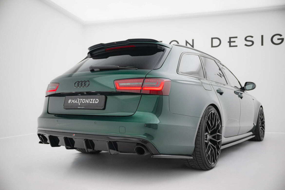 Heckansatz Diffusor passend für Audi A6 S-line Avant C7 schwarz Hochglanz