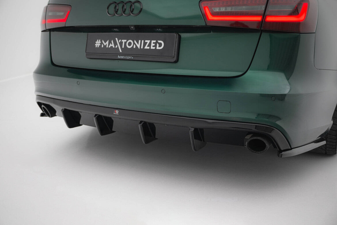 Heckansatz Diffusor passend für Audi A6 S-line Avant C7 schwarz Hochglanz