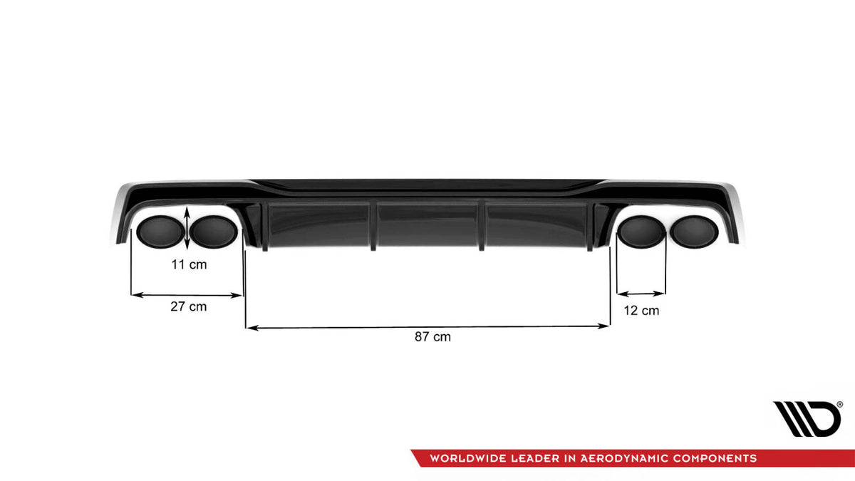 Heckansatz Diffusor passend für Audi A6 S-Line / S6 C8 / C8 FL schwarz Hochglanz