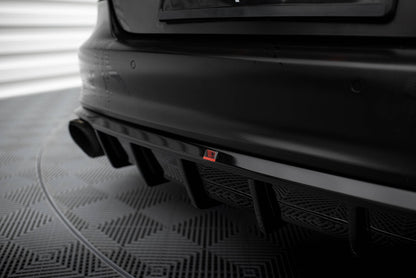 Heckansatz Diffusor passend für Audi A7 S-Line C7 schwarz Hochglanz
