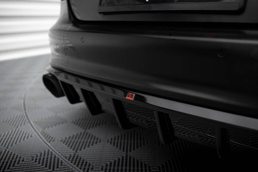Heckansatz Diffusor passend für Audi A7 S-Line C7 schwarz Hochglanz