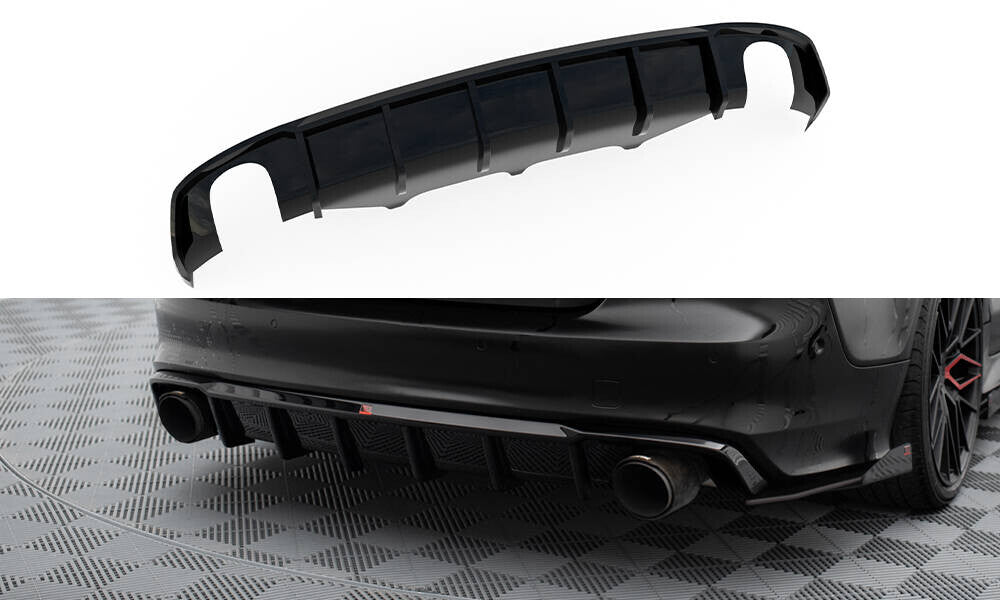 Heckansatz Diffusor passend für Audi A7 S-Line C7 schwarz Hochglanz