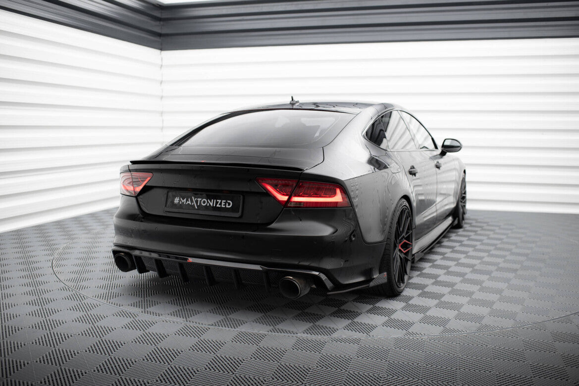 Heckansatz Diffusor passend für Audi A7 S-Line C7 schwarz Hochglanz