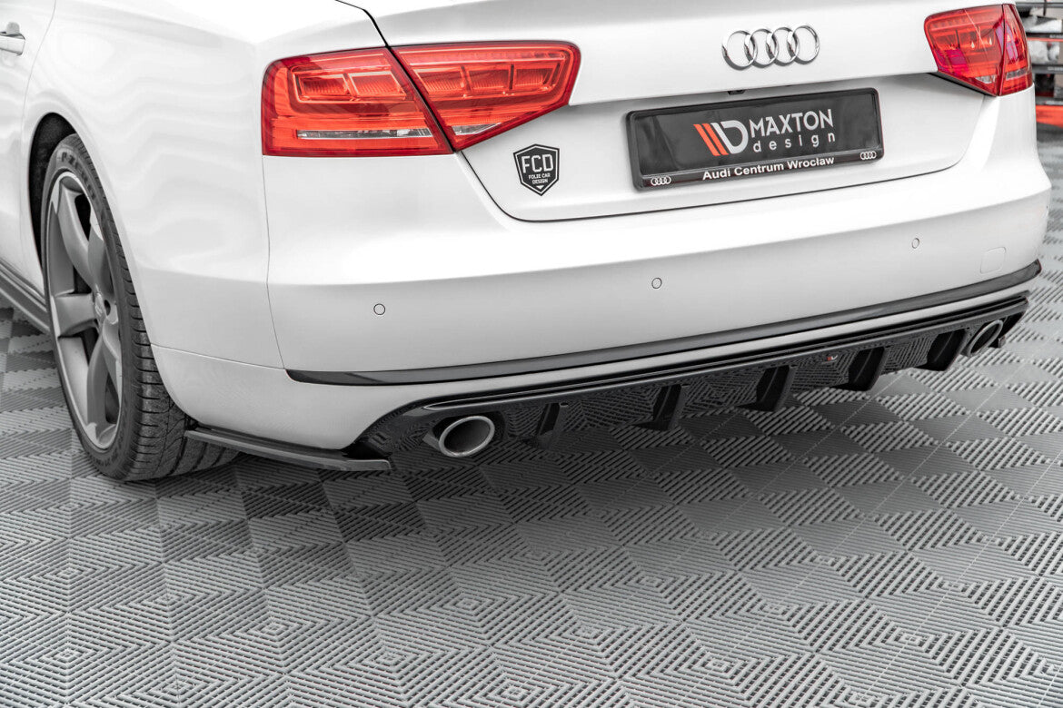 Heckansatz Diffusor passend für Audi A8 D4 schwarz Hochglanz