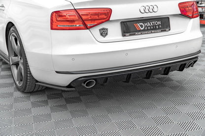 Heckansatz Diffusor passend für Audi A8 D4 schwarz Hochglanz