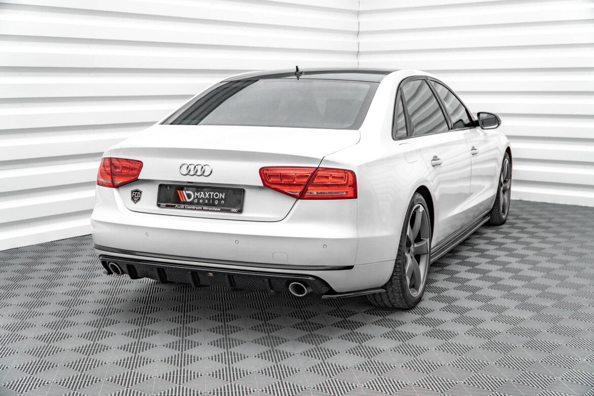 Heckansatz Diffusor passend für Audi A8 D4 schwarz Hochglanz