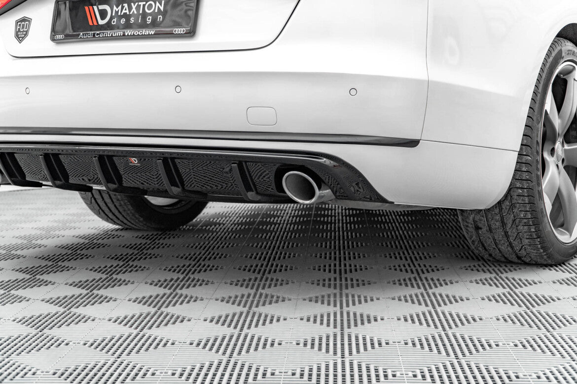 Heckansatz Diffusor passend für Audi A8 D4 schwarz Hochglanz