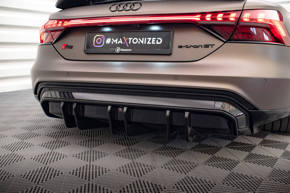 Heckansatz Diffusor passend für Audi e-Tron GT / RS GT Mk1 schwarz Hochglanz