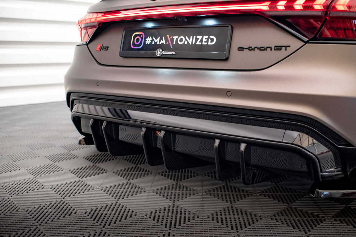 Heckansatz Diffusor passend für Audi e-Tron GT / RS GT Mk1 schwarz Hochglanz