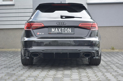Heckansatz Diffusor passend für Audi RS3 8V FL Sportback schwarz Hochglanz