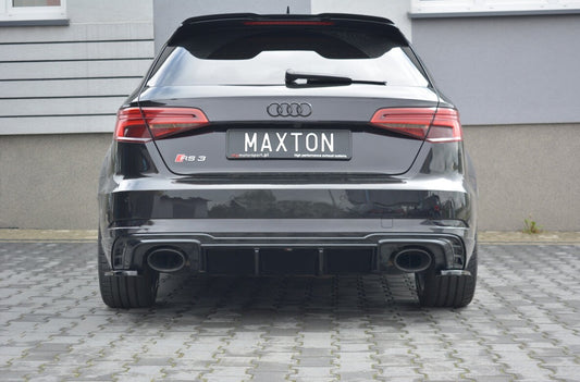 Heckansatz Diffusor passend für Audi RS3 8V FL Sportback schwarz Hochglanz