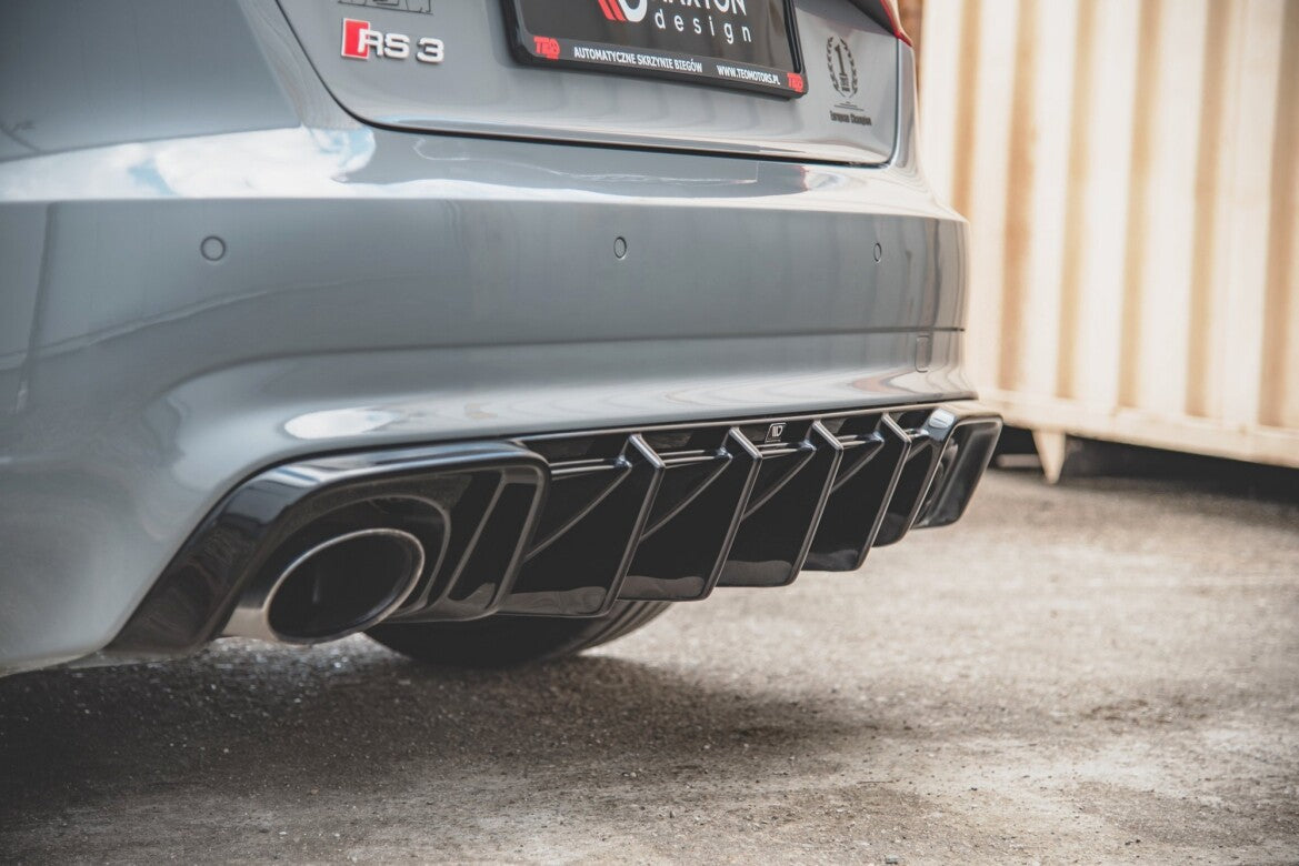Heckansatz Diffusor passend für Audi RS3 8V Sportback schwarz Hochglanz