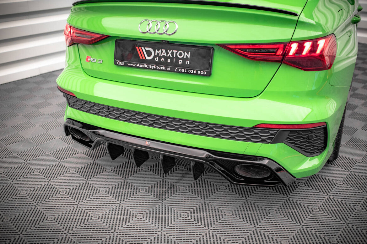 Heckansatz Diffusor passend für Audi RS3 8Y schwarz Hochglanz