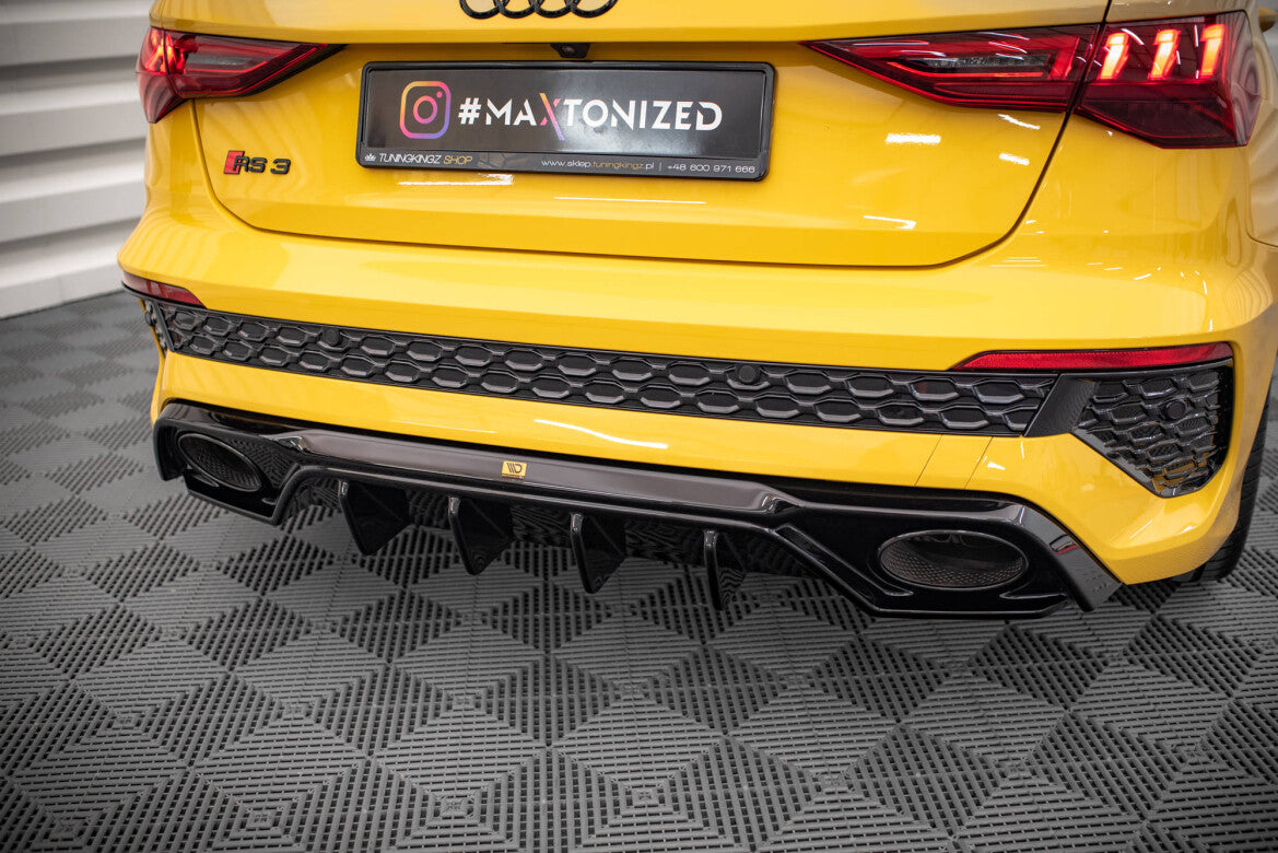 Heckansatz Diffusor passend für Audi RS3 8Y schwarz Hochglanz