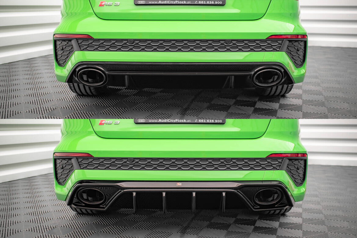 Heckansatz Diffusor passend für Audi RS3 8Y schwarz Hochglanz